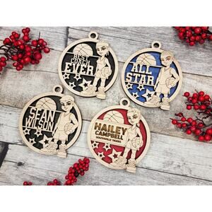 Personalized Animated BASKETBALL Ornaments Male or Female Custom Christmas Gift